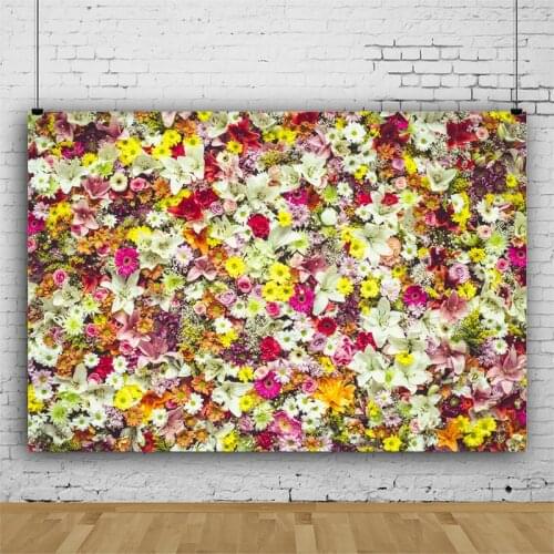 Beauty Flower Wall Backdrop Party Photography Background Holiday Celebration Photo Booth Studio Decor