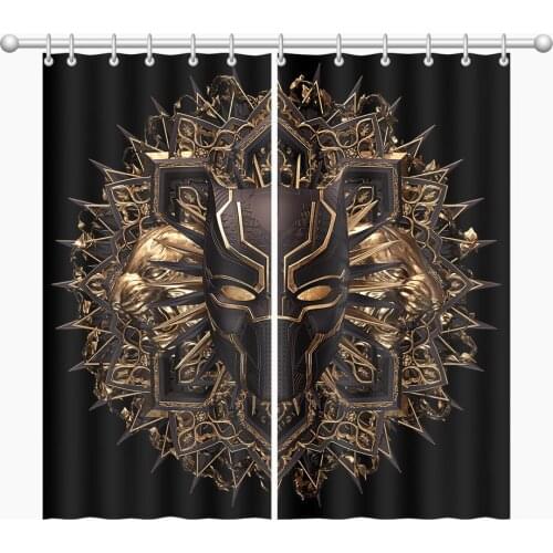 Cool Black Panther 3D living room decoration cartoon printing children bedroom curtain home window decoration 60-70% Shading