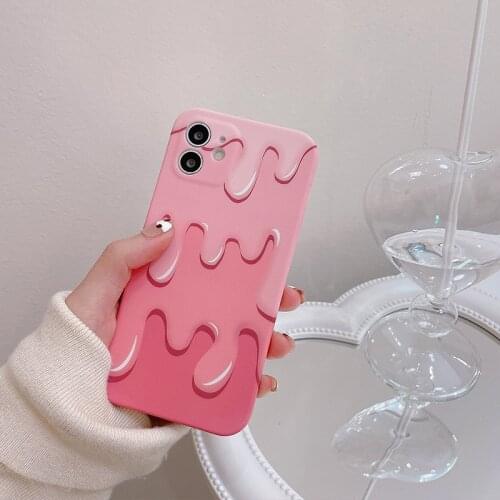 Summer Funny melt ice cream pattern Phone Cases For iphone 12 11Pro Max XR X XS 7 8Plus SE 2020 Silicone Back Cover Capa Coque