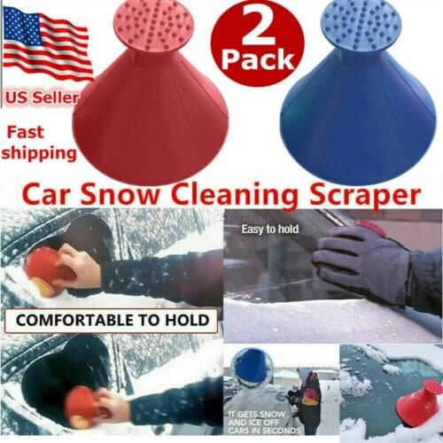 Mini Car Windshield Magic Ice Scraper Tool Cone Shaped Outdoor Funnel Remover
