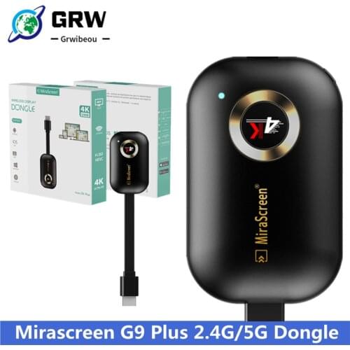 Mirascreen G9 Plus 2.4G/5G 4K Miracast Wifi for DLNA AirPlay HD TV Stick Wifi Display Dongle Receiver for IOS Android windows
