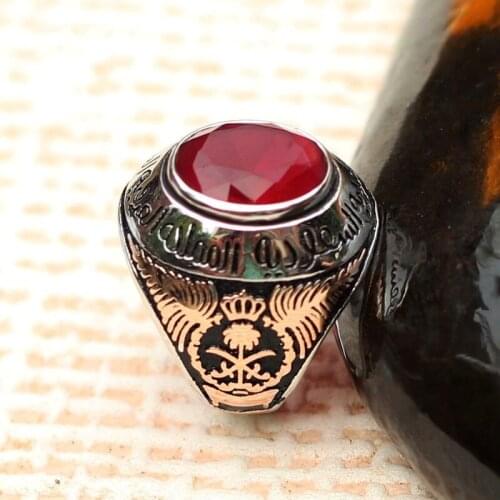 S925 sterling silverr mens ring factory direct supply Europe and the Middle East retro mens fashion trend red oval agate ring
