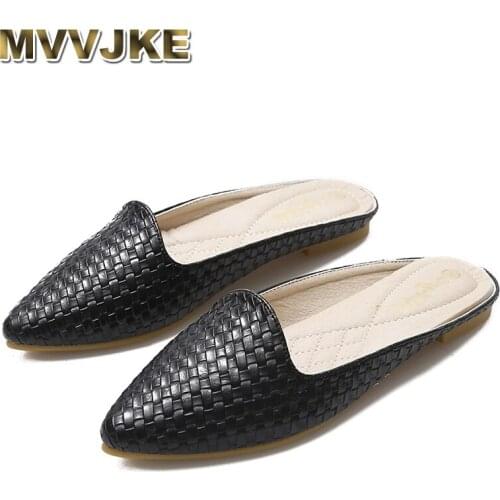 MVVJKENovelty Loafers For Women Flat Shoes Buckle Knitted Women Flat Shoes Boat Shoes Casual Slingbacks Outdoors Plus Size Slide