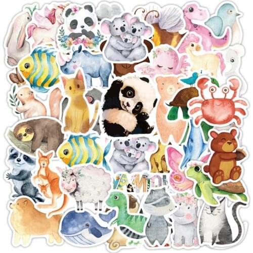 Animals Stickers Cute Cartoon Dog Cat Pig Sticker Anime Pack for Skateboard Phone Guitar Car Laptop Bicycle Fridge Kid Toys