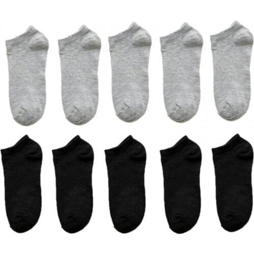 Unisex 10 Double Black Gray Color Booties Socks Quality Slip-Resistant Do Not Sweat Cotton Stockings Team Comfortable Luxury Women men socks