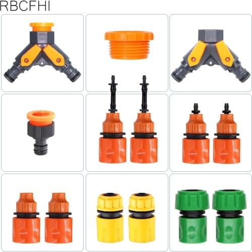RBCFHl 1/2'' 3/4'' Female Thead Y Tap Water Connectors Garden Connection Adapter Outlet 1/8'' 1/4'' 3/4'' Tubing Valve Tool