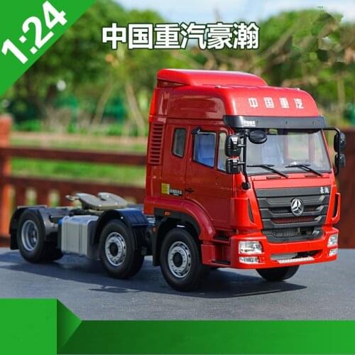 Rare, Collectible Alloy Model Gift 1:24 Scale SinoTruk HOHAN 6*2 Truck Tractor Trailer Vehicles DieCast Toy Model Decoration