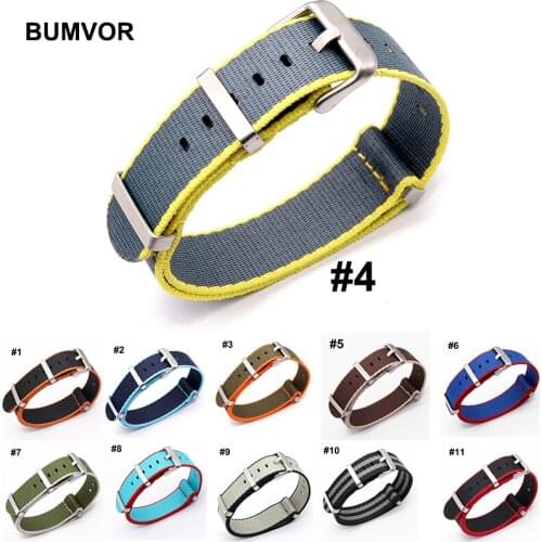 Bumvor 1Pcs Nato Strap 22mm Nylon Watch Band Replacement Strap for Nato Army Sport Watch Bracelet Buckle Belt