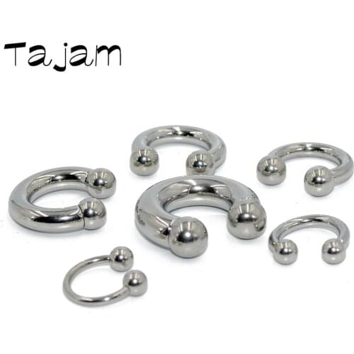 1PC Big Large Size Giant Captive Bead Ring Ear Tunnel Plug Expander Guauge Male Genital Piercing Body Jewelry BCR Hoop Earring