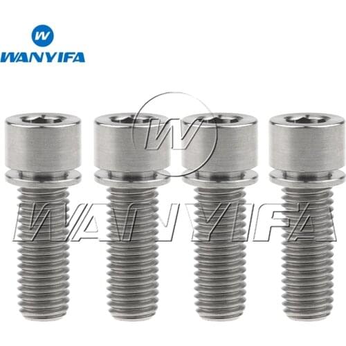 Wanyifa Titanium Bolts M7x20mm with Washers Bike Bolts Titanium Screws Bike Accessory 4Pcs