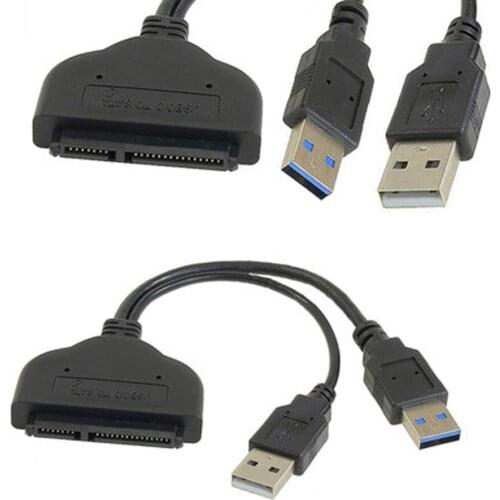 USB 3.0 + USB 2.0 to SATA 2.5" 22 pin Hard Disk Driver Convertor Adapter Cable