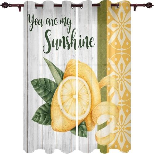 Summer Lemon Retro Moroccan Pattern Window Curtains for Living Room Kitchen Bedroom Drapes Kids Room Home Decor Curtain