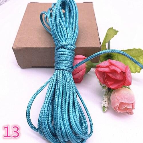 0.5 0.8 1.0 1.5 2.0mm Cyan Waxed Cord Waxed Thread Cord String Strap Necklace Rope Beads for Jewelry Making
