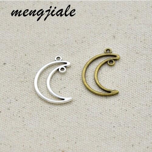 18PCS Wholesale Vintage Metal Retro Hollow Moon Connector charms For Jewelry Making DIY Handmade Craft Pendant