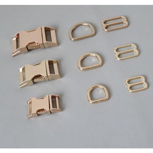 20Sets/Pack Wholesale Metal D Ring Buckle Tri Glide For Dog Collar Paracord Harness Adjuster Belt Loop Accessories Hardware