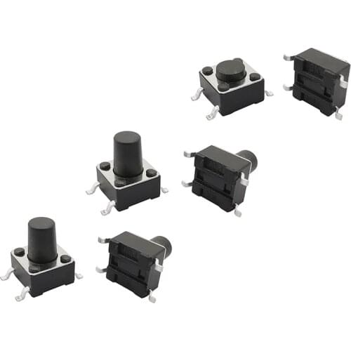 20Pcs/lot 6x6mm Panel PCB Momentary Tactile Tact Micro Push Button Switch SMT DIP 4Pin 6*6*4.3mm/4.5/5/5.5/6/7/8/9/10/12/13mm