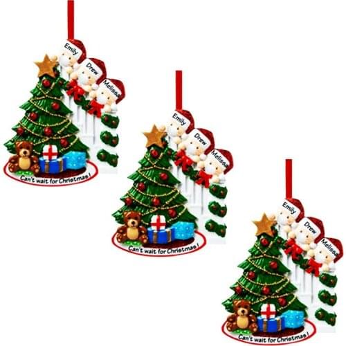 2020 new Christmas DIY name survivor mask Snowman Christmas Family Christmas Tree Decoration pendant
