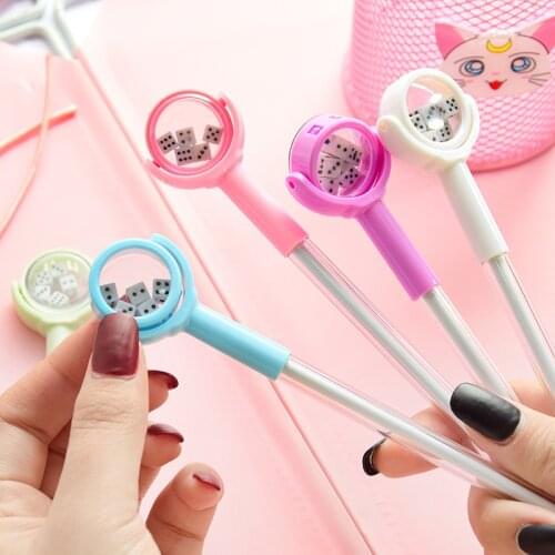 24pcs Creative Decompression Dice Neutral Pen Fun Signature Pen Unzip Writing Pen Student Black Water Pen Stationery Wholesale