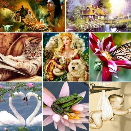 40/50/60 diamond painting 5D Full Square Diamond embroidery mosaic Cross Stitch DIY Wall Sticker home Decoration Christmas Gift