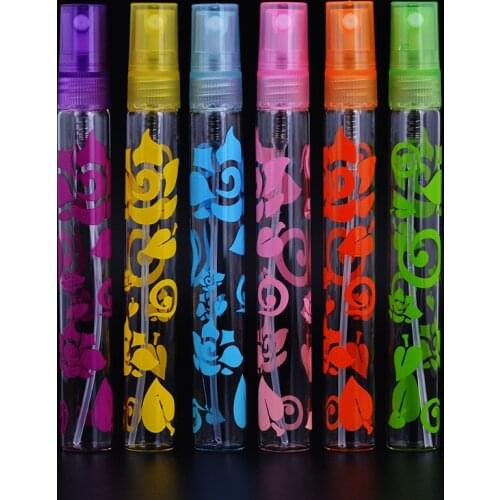 5Pcs 10ml Rose Crystal Cut Glass Perfume Spray Bottles Atomizer Refillable Empty