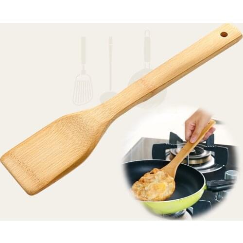 Non-Stick Cooking Spatula Heat-Resistant Spatula Kitchenware Hanging Bamboo Pan Guard Spatula Kitchen Household Accessories