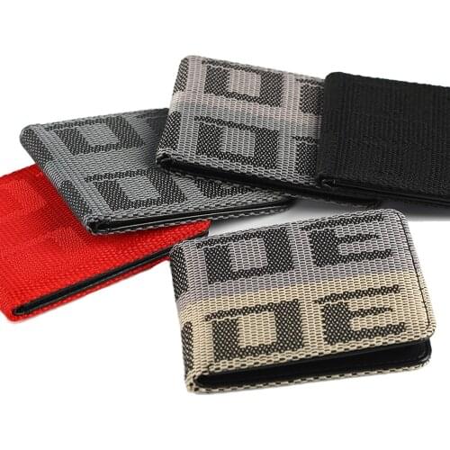 BRD Wallet JDM Tuning Car Auto Money Purse Clip Racing Fabric Cover Leather Canvas