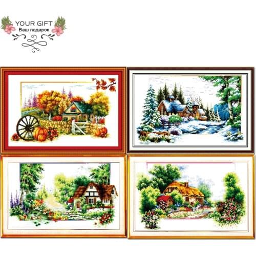 Joy Sunday F045 F046 F051 F052 Springs Rhythm Summers Affection Delight in Winter Autumn Soul Cross Stitch House Home Decor