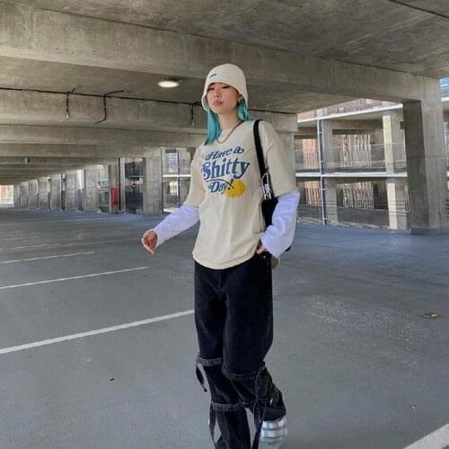 Funny T Shirt Women Letters Printed tshirt Short Sleeve Cotton Graphic t shirts harajuku streetwear Tees Summer Tops