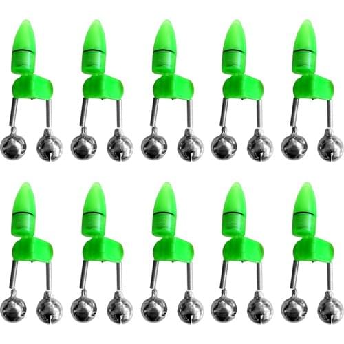 Hot Sale 10pcs Led Night Fishing Rod Bite Bait Alarm Light Twin Bells Clip Alerter Sea Fishing Practical Tools 3 Colors