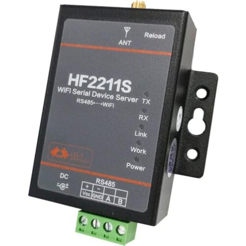 HF2211S Small Size Industrial Modbus Single Serial Port RS485 to WiFi Converter TCP IP Telnet Modbus 2M Flash Serial Server