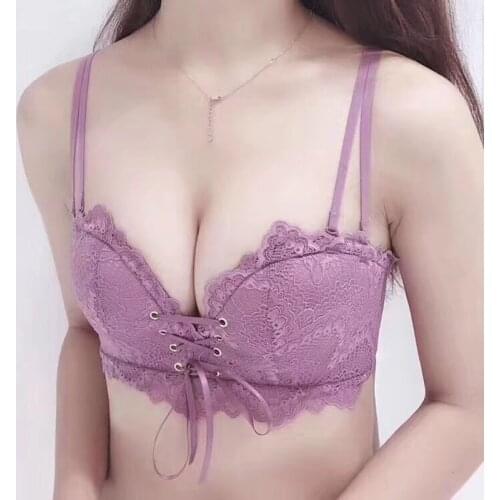 New Lace Lingerie Bra Set Women Sexy Bra Briefs Set Wire Free Push Up Bras Underwear Girls Adjustable Bras and Panties Set