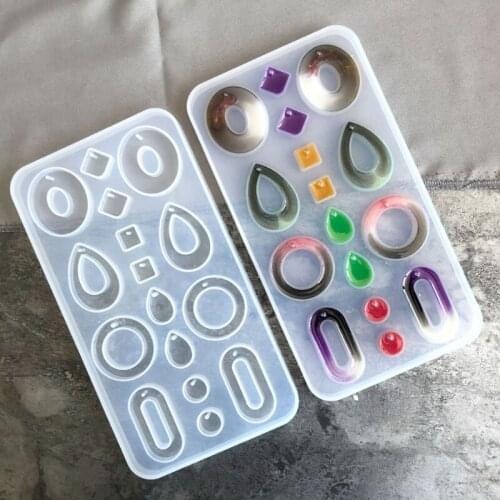 Crystal Epoxy Resin Mold Earrings Pendant Jewelry Crafts Casting Silicone Mould P0RF