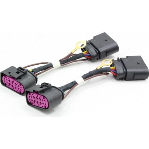 HID Xenon Headlight 10 to 14 Pin Connector Adapter Fit For Golf 6 MK6 VI