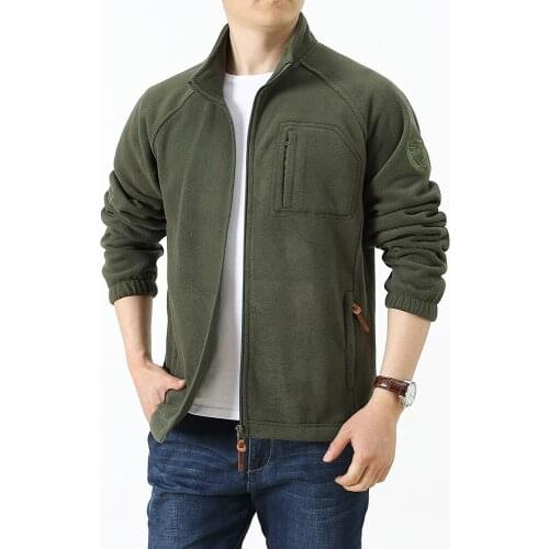 Men Fleece Jacket Autumn Winter Softshell Windbreaker Liner Outdoor Hiking Fishing Mountaineering Army Jackets Cardigan Chaqueta