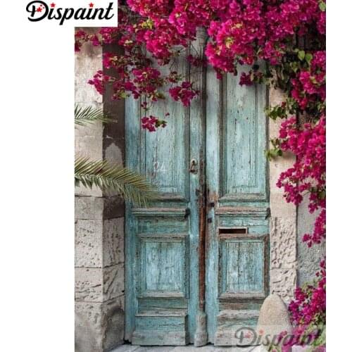 Dispaint Full Square/Round Drill 5D DIY Diamond Painting "Flower door" Embroidery Cross Stitch 3D Home Decor A11869