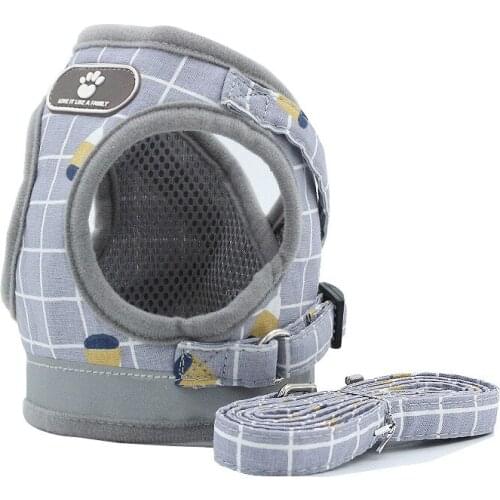 Small Dog Harness and Leash Set Breathable Reflective Pet Cat Vest Harness Mesh Padded For Small Puppy Chihuahua Yorkies Pug