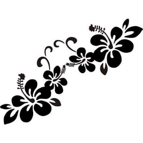 14*10CM Plants FLOWER Decal Stickers Cover Scratches Special Fun Casual Body Car Sticker Black/Silver CT-549