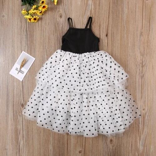 Princess Toddler Baby Kid Girl Dot Tutu Dress Ruffles Tulle Party Wedding Holiday Birthday Black Dress For Girl Costumes