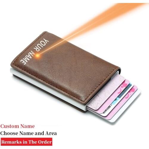 Customize Credit Card Holder Denim Anti-thief Men Card Wallet RFID Blocking Bank CardHolder Alunminum Card Case Small Slim Purse
