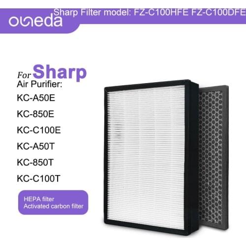 For Sharp Replacement Air Purifier KC-850 KC-C100E Hepa Filter Deodorizing Filter for FZ-C100HFE FZ-C100DFE Carbon Air Filter