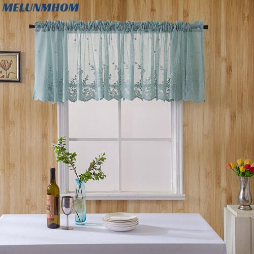 Modern Lace Jacquard Pelmet Door Tulle Window Curtains Hem Coffee Short Valance Curtain for Kitchen Cabinet Home Decor