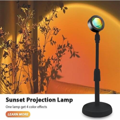 Led Night Light Romantic Atmosphere Sunset Projection Lamp for Home Bedroom Coffe Shop Background Wall Decoration USB Table Lamp