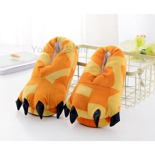 Girl Slippers Children Animal Paw Slippers Baby Homewear Kids Childlike Shoes Soft Cotton Fabric Slippers for Boys Winter