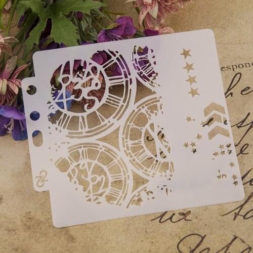 Clock Layering Stencils Drawing Color Spray stencil DIY Scrapbook photo album Decorative Embossing DIY card craft