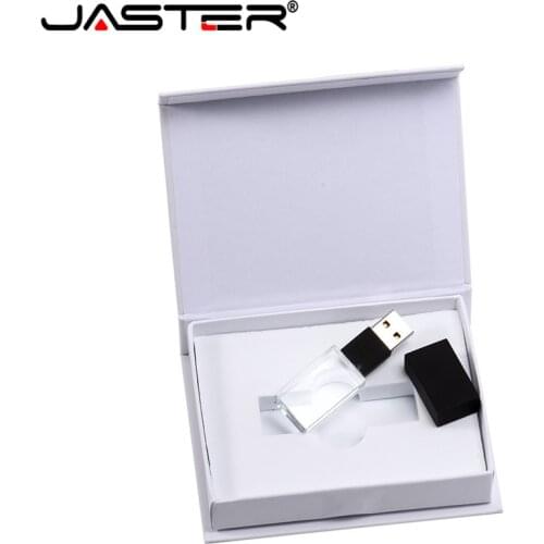 JASTER New Custom LOGO Crystal Usb 2.0 Memory Flash Drive with Gift Box 2GB 4GB 8GB 16GB 32GB 64GB(Over 10pcs Free Logo)