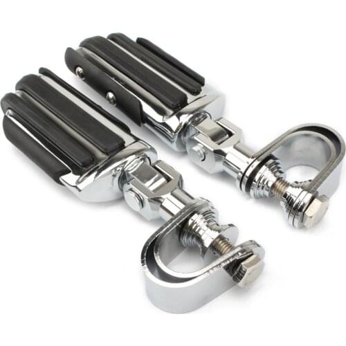 1 Pair Universal Motorcycles Foot Peg Clamps Mounting Kits Footrest Clamp Mount Pedal for Harley Sportster Dyna Chopper Custom
