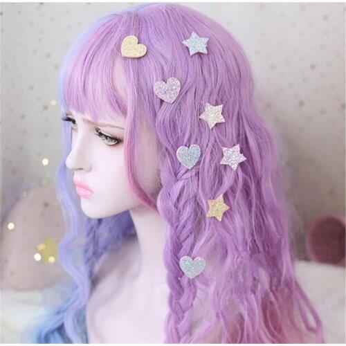 1pcs Lolita Hair Accessories Gilter Hair Clips for Girls Fashion Star heart Hairpins Barrettes Cartoon Hairgrip B828