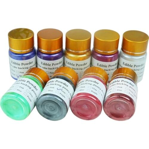 10g/bottle Colorful Edible Food Powder in Cake Decorations Baking Pastry Bread Colorantes Comestibles Baking Gold Food Powder