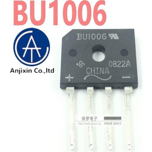 10pcs 100% orginal new real stock Bridge rectifier stack BU1006-E3/45 BU1006 10A600V ZIP-4