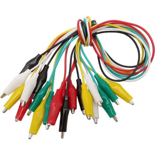 10Pcs Alligator Clip Double-headed DIY Electrical Test Leads Cable Jumper Wire Crocodile Clips Size 27mm 35mm 45mm 50cm